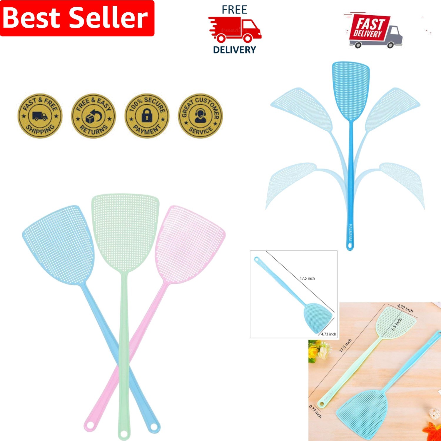 Assorted Colors Fly Swatter Set – Easy to Use & Eco-Conscious Pest Control