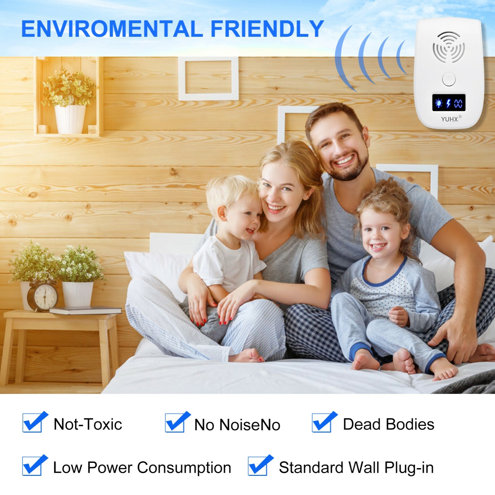 Ultrasonic Pest Repeller 6 Packs Electronic Indoor Plug in for Insects, Pest Con