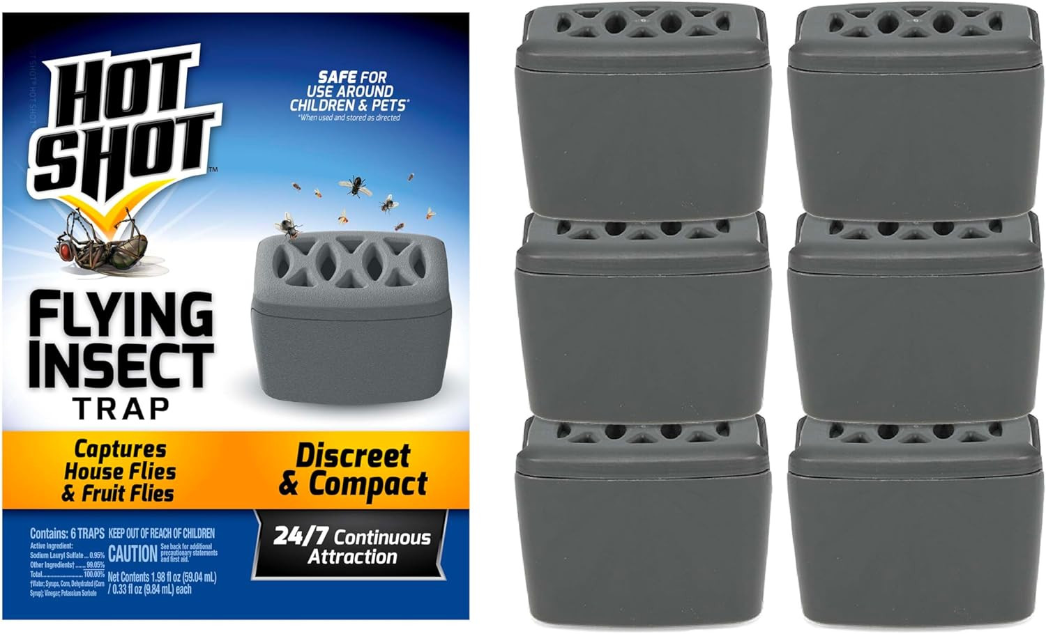 Flying Insect Trap, Discreet, Hassle-Free Trap Attracts, Captures House and Frui