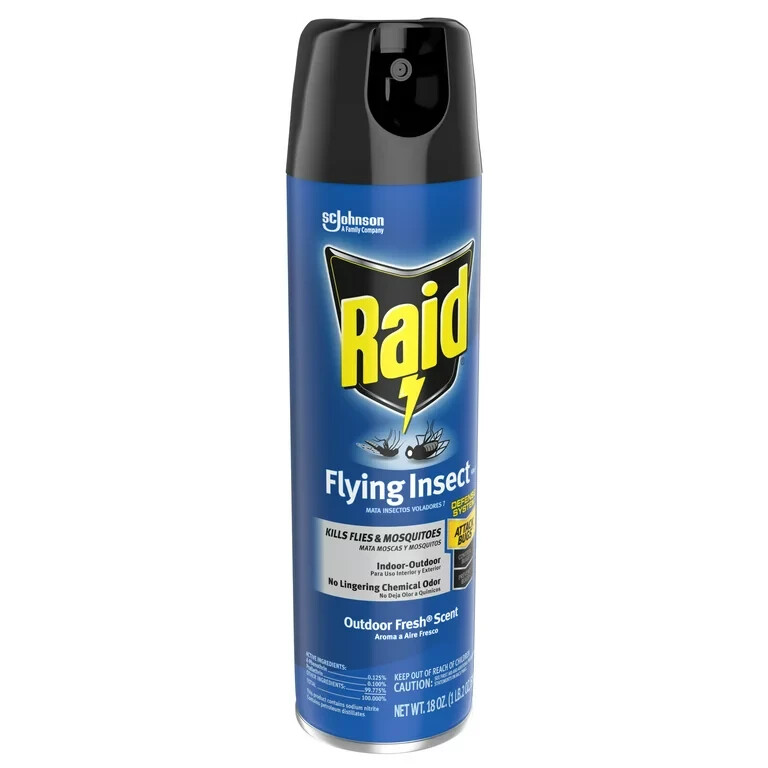 4 Pack Raid Flying Insect Killer 7 Kills Flies etc. In/Outdoor Fresh Scent 18 oz