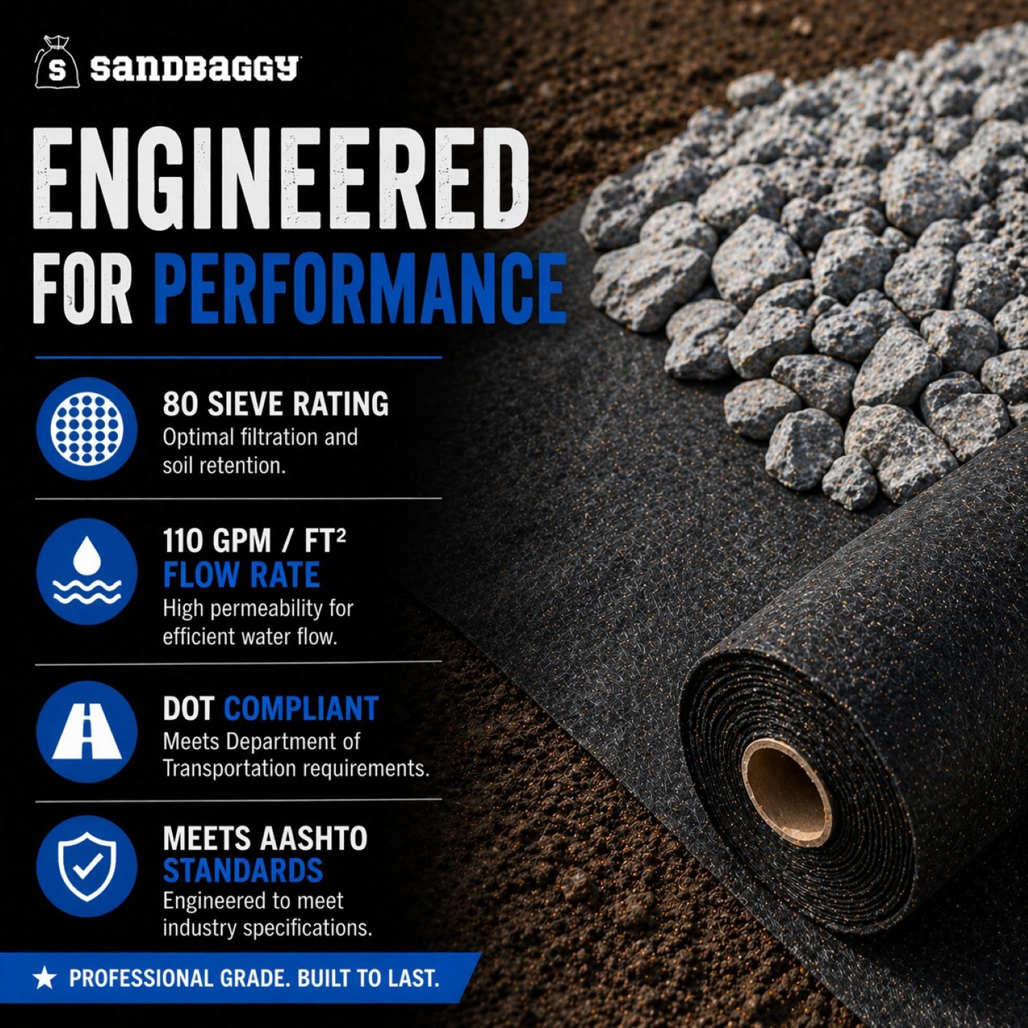 Filter Fabric | Non-Woven Geotextile Landscape Fabric (8 oz) – USA Made