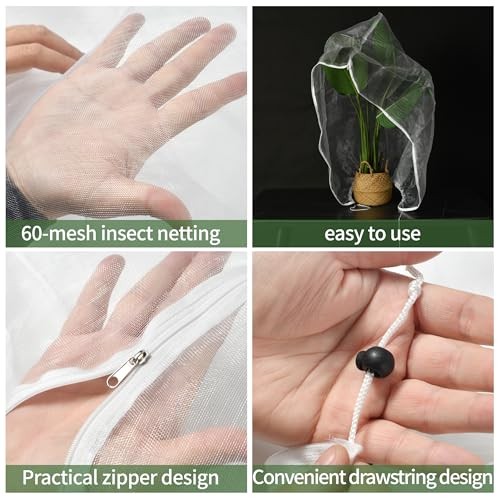 Garden Netting, 1 pcs, 1.9 X 2.6 FT, Featuring Drawstring 1.9 X 2.6 FT (1 PCS)