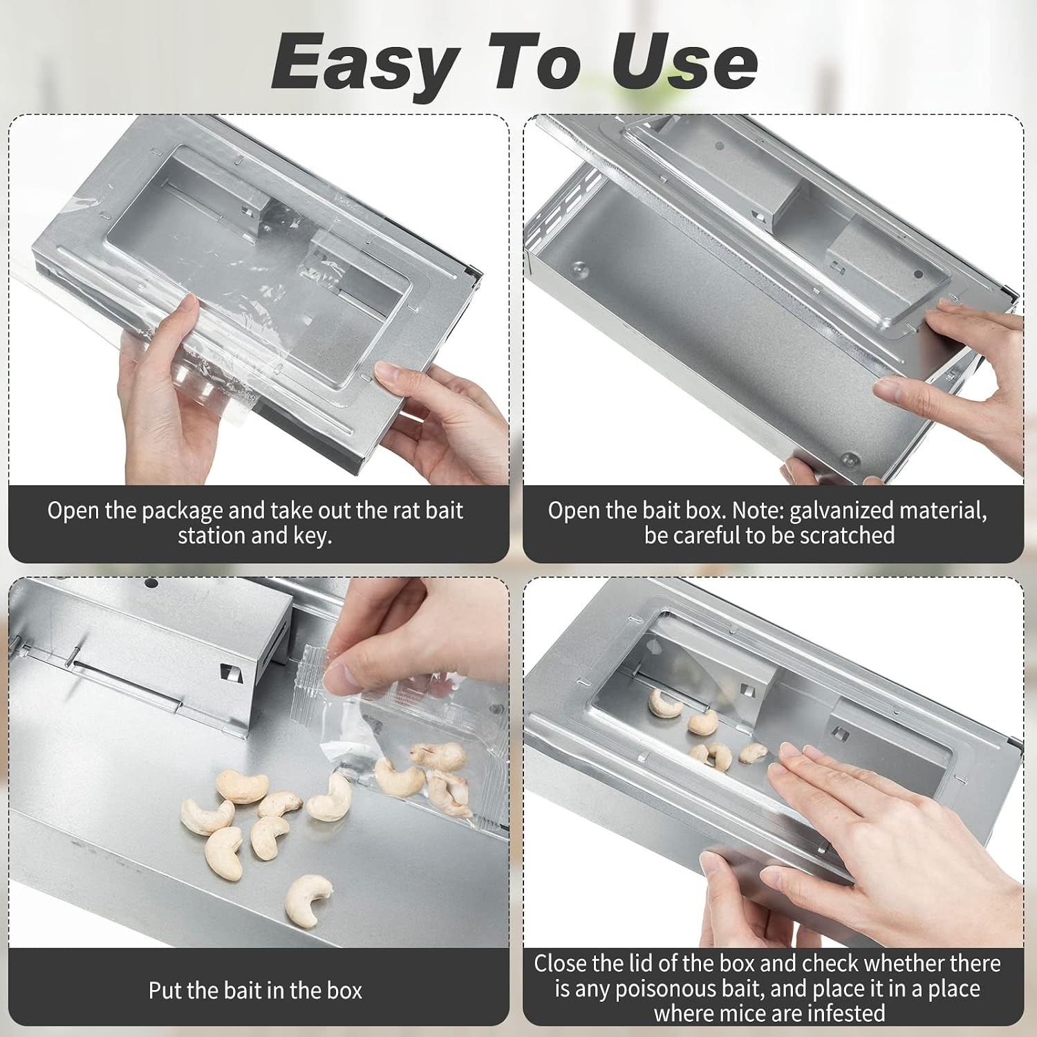 4 Pack Clear Top Mouse Traps – Indoor Outdoor Rodent Control
