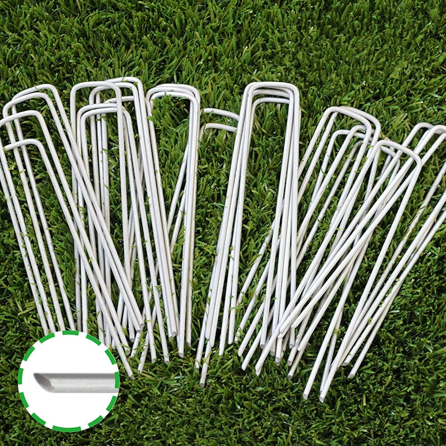 100 pcs rust proof galvanized 6in Landscape Sod Staples,Weed Barrier Fabric Pins