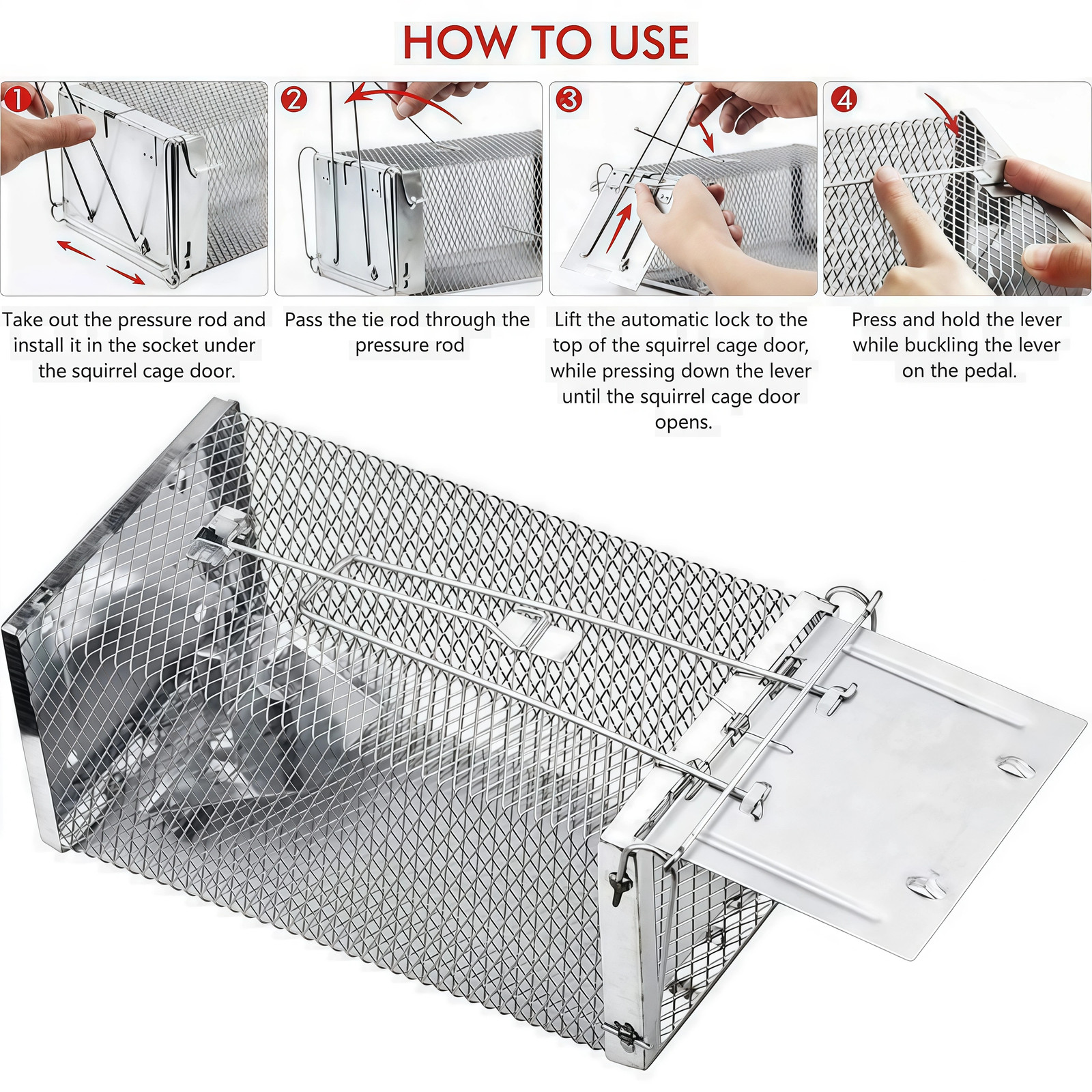 USA Mouse Trap Rat Trap Rodent Trap Live Catch Cage Easy to Set Up and Reuse