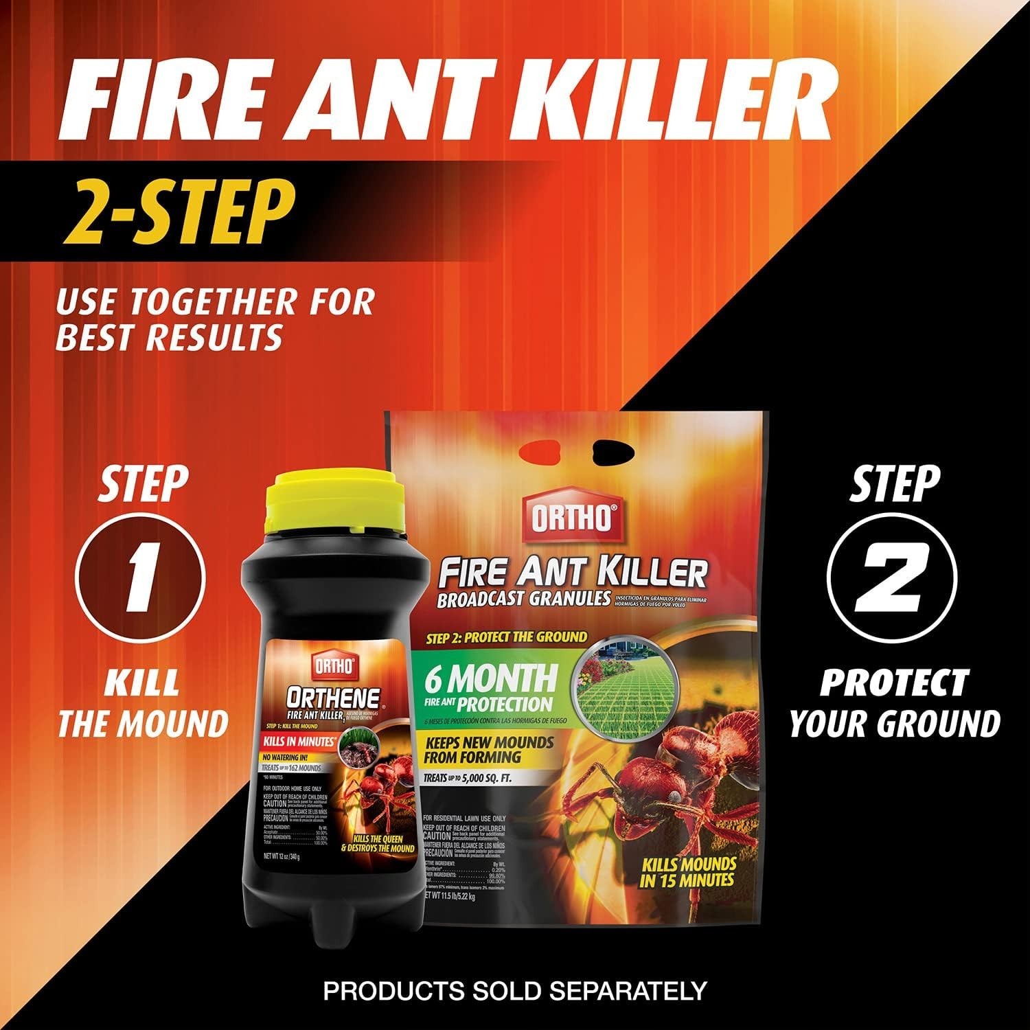 Ortho Orthene Fire Ant Killer1, Kills Queen, Destroys up to 162 Mounds, 12 Oz.