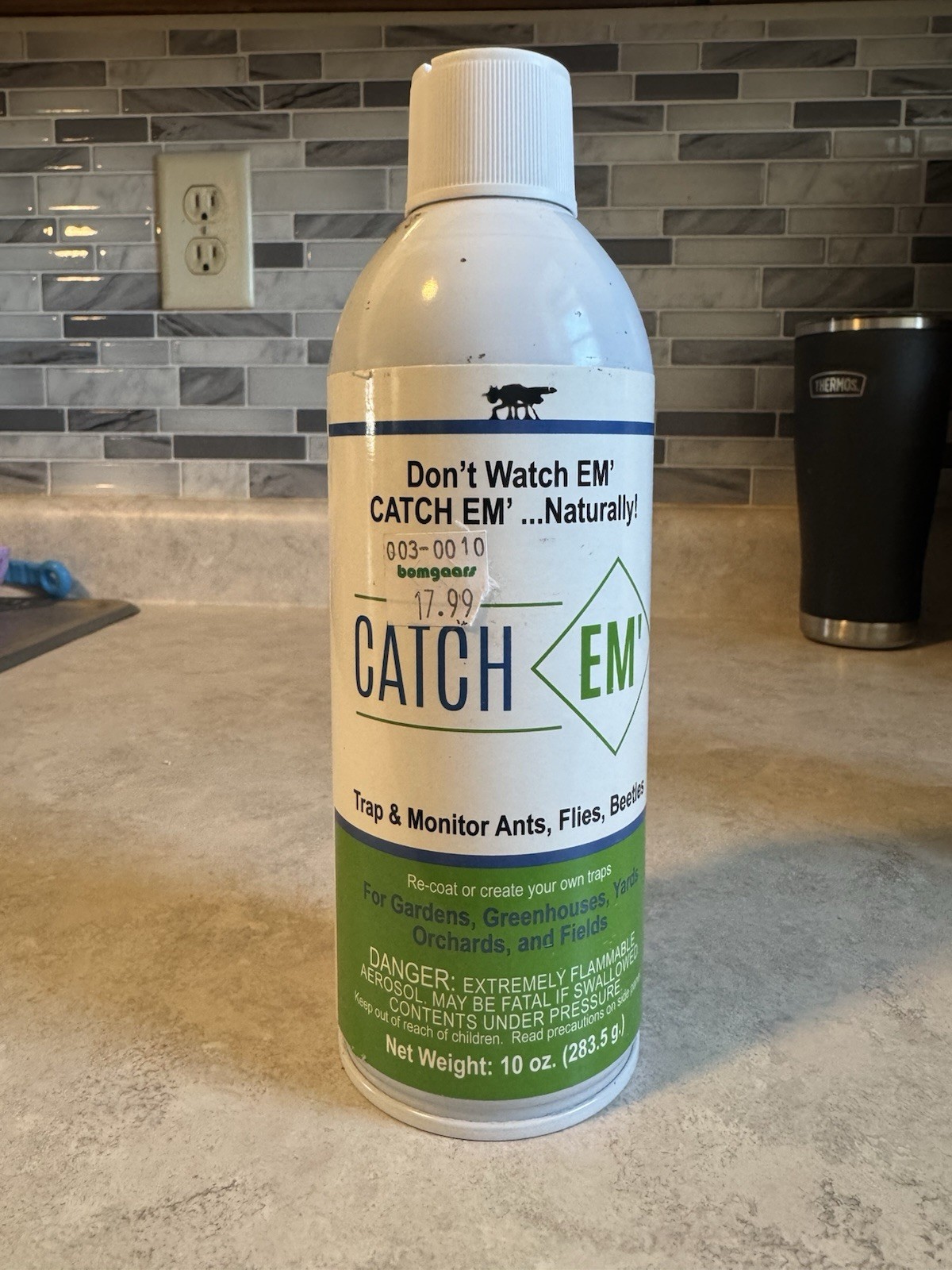 Catch EM’ Sticky Coating Aerosol 10oz Insect Trap Bait Lure Ants Fly Beetle
