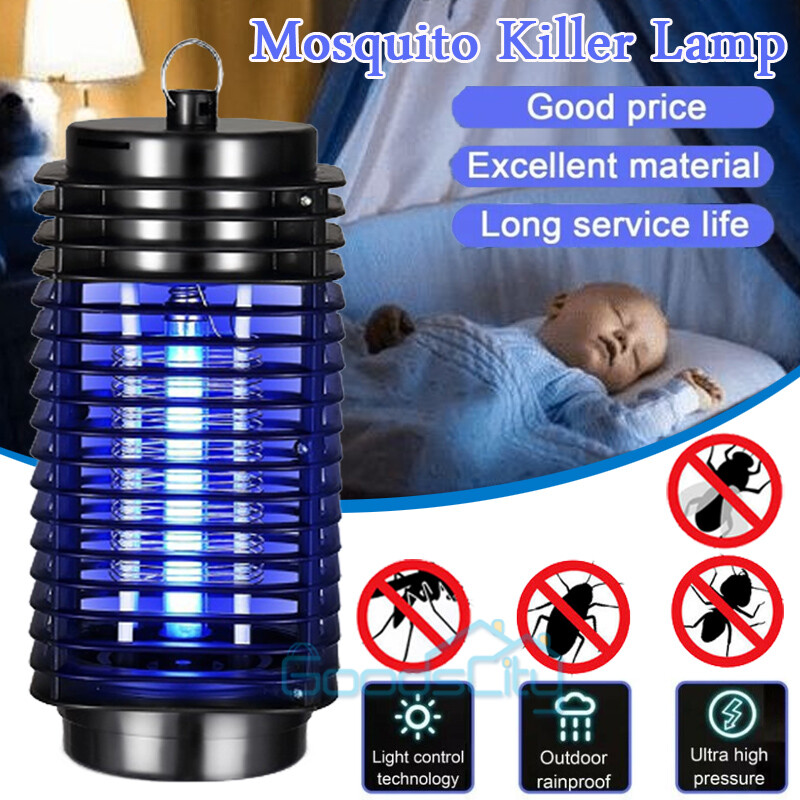1~4PCS Electric Mosquito Insect Zapper Fly Bug Killer Trap LED Lamp Pest Control
