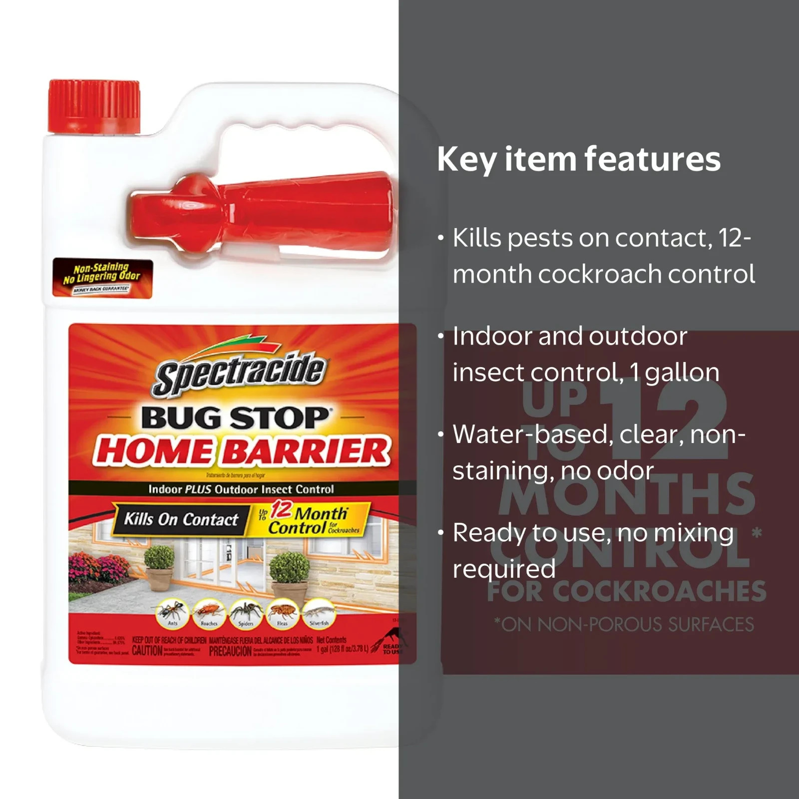 Spectracide Bug Stop Home Barrier – 1-Gallon Bug Killer Spray for Pest control