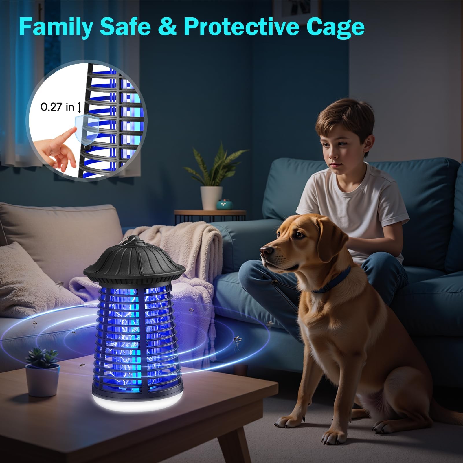 Bug Zapper Indoor Outdoor with LED Light, Mosquito Killer Lantern, Electronic…