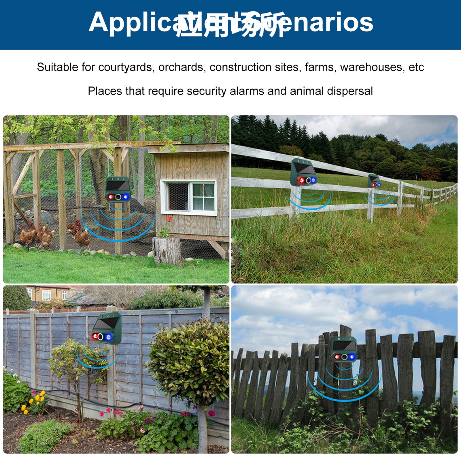 4Pcs Solar Animal Repeller Easy Installation Outdoor Protection Tool for Yard