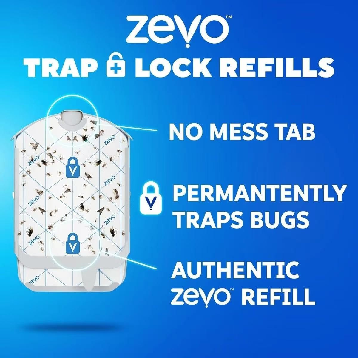 24 Refill CartridgesZevo Flying Insect Trap Refill Cartridges Easy to Use-4 Pcs