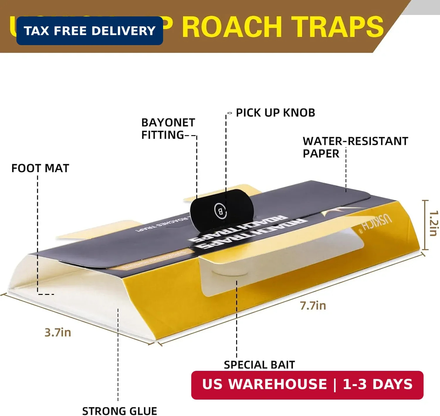 20 Pack Roach Traps, Cockroach Traps Indoor Home, Glue Roach Traps, Child & Pets