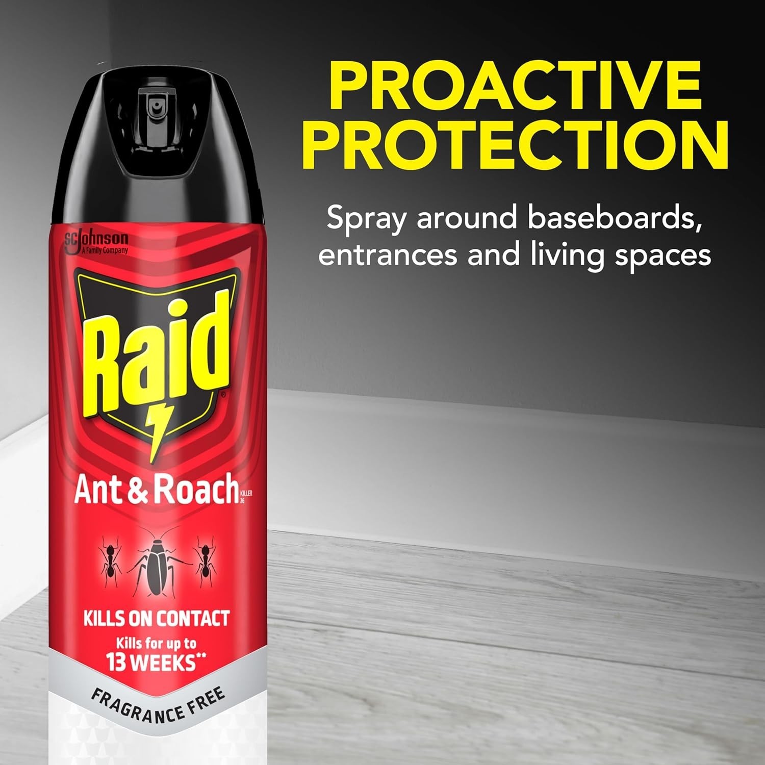 Raid® Ant & Roach Killer 26, Fragrance-Free Bug Spray, 17.5 fl. oz. 2 count. New