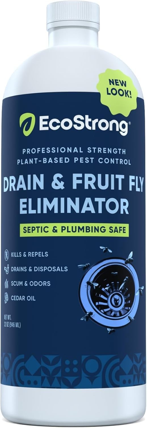 32 Fl Oz Non-Toxic Drain Fly & Gnat Treatment – Safe for All Drains, Home Use