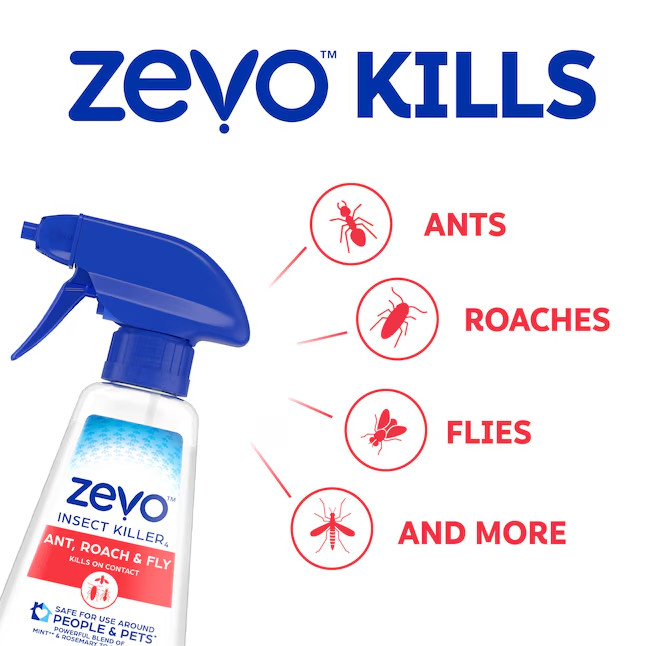 Zevo Instant Action Multi-Insect Killer Ant Roach Fly Spray Ready to Use 12oz