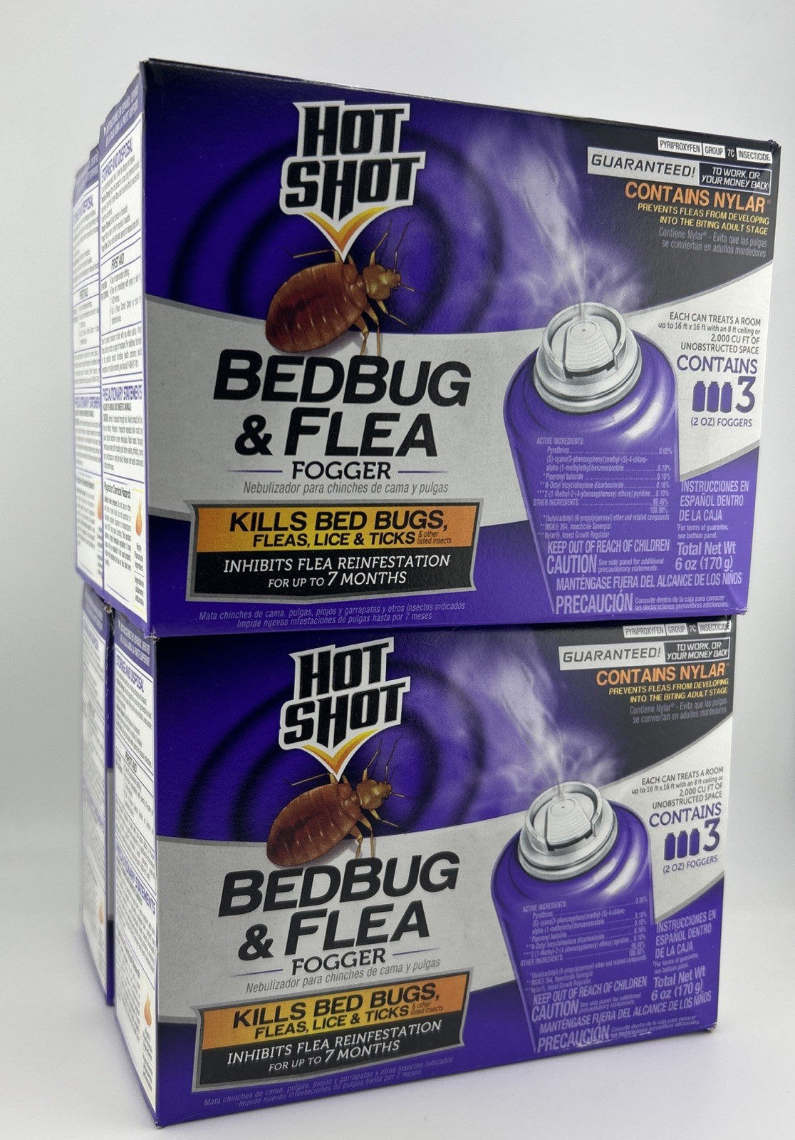 4 Boxes, 12 Hot Shot FOGGER Insect Killer INDOOR BED BUGS & FLEA Ticks Lice Bomb