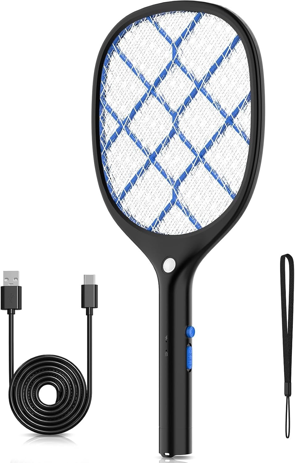 Electric Fly Swatter Bug Zapper Racket 4000V Rechargeable Mosquito Killer wit…
