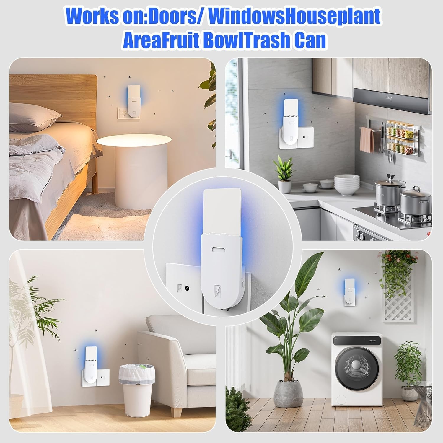 Indoor UV Fly Trap Quiet Gnat Fruit Mosquito Insect Trap 400 sq ft Night Light