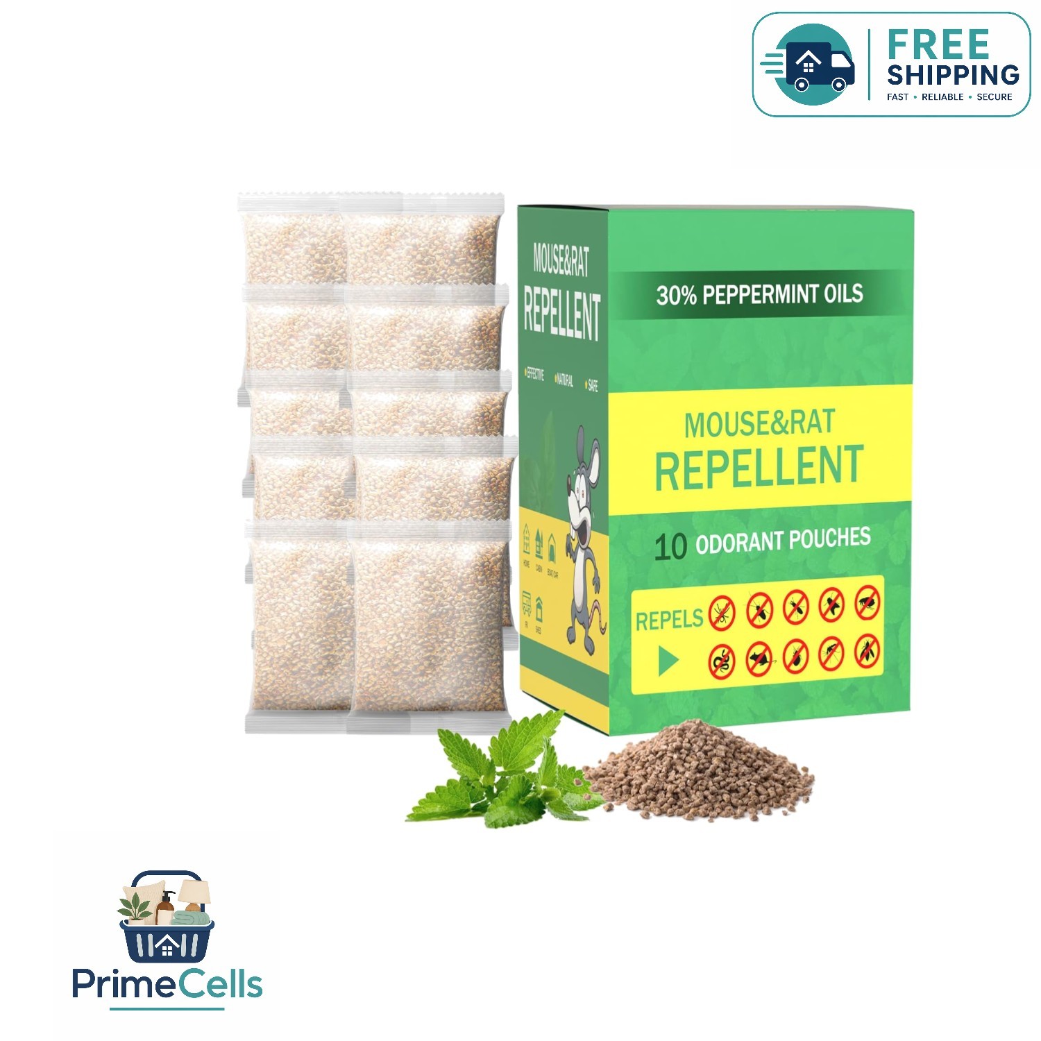 Long-Lasting Mint-Scented Rodent Repellent Pouches – 90-Day Protection, 10 Count