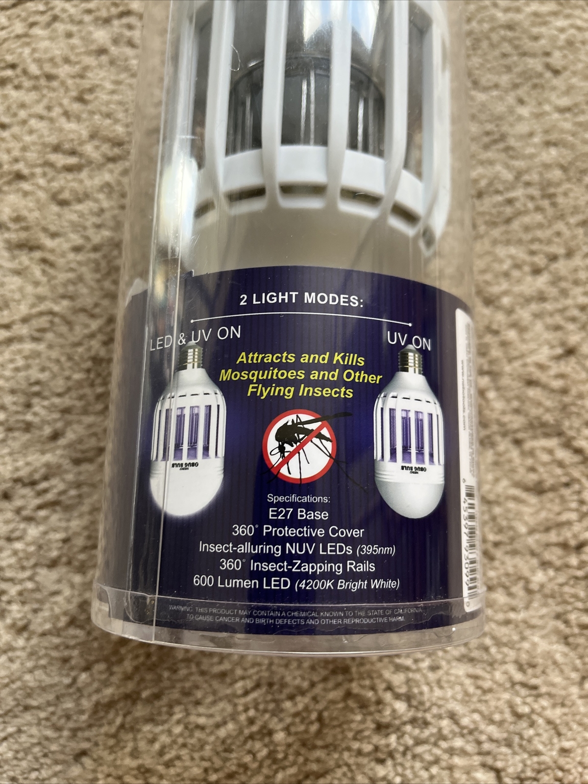 NEW NEBO Z Bug Bulb 2-In-1 UV Mosquito Zapper & 60w 600 Lumen LED Lightbulb 6458