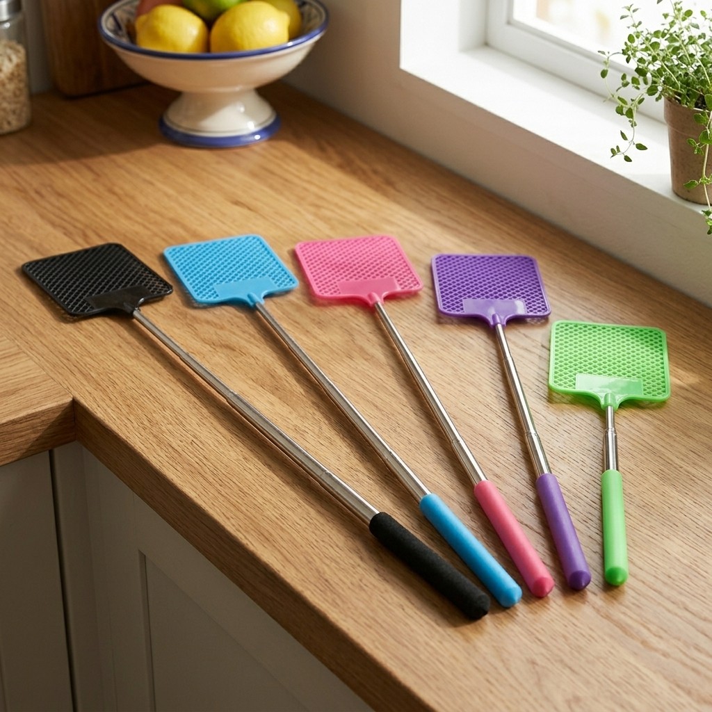 5 pack Extendable Fly Swatter Telescopic Long Reach Bug MOSQUITO Killer