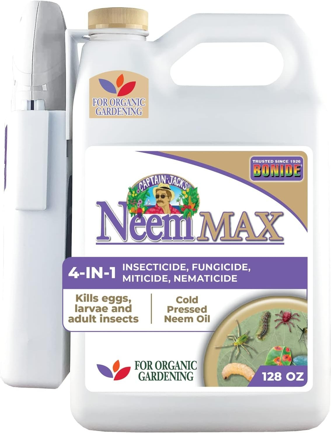Captain Jack’s Neem Max, 128 oz Ready-to-Use Spray Cold Pressed Neem Oil