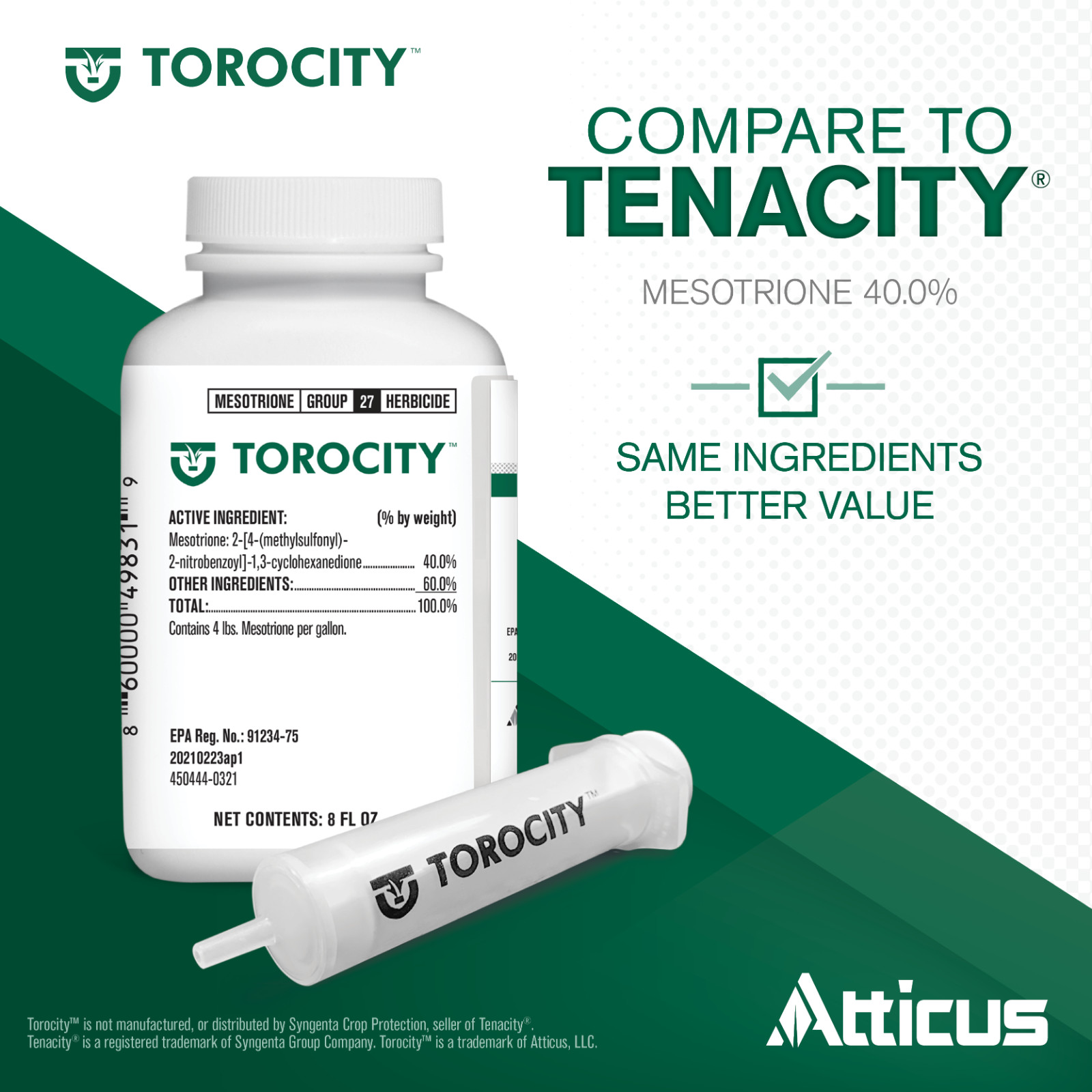 Torocity Turf Herbicide (8 oz) by Atticus – Mesotrione Weed Killer for Lawns