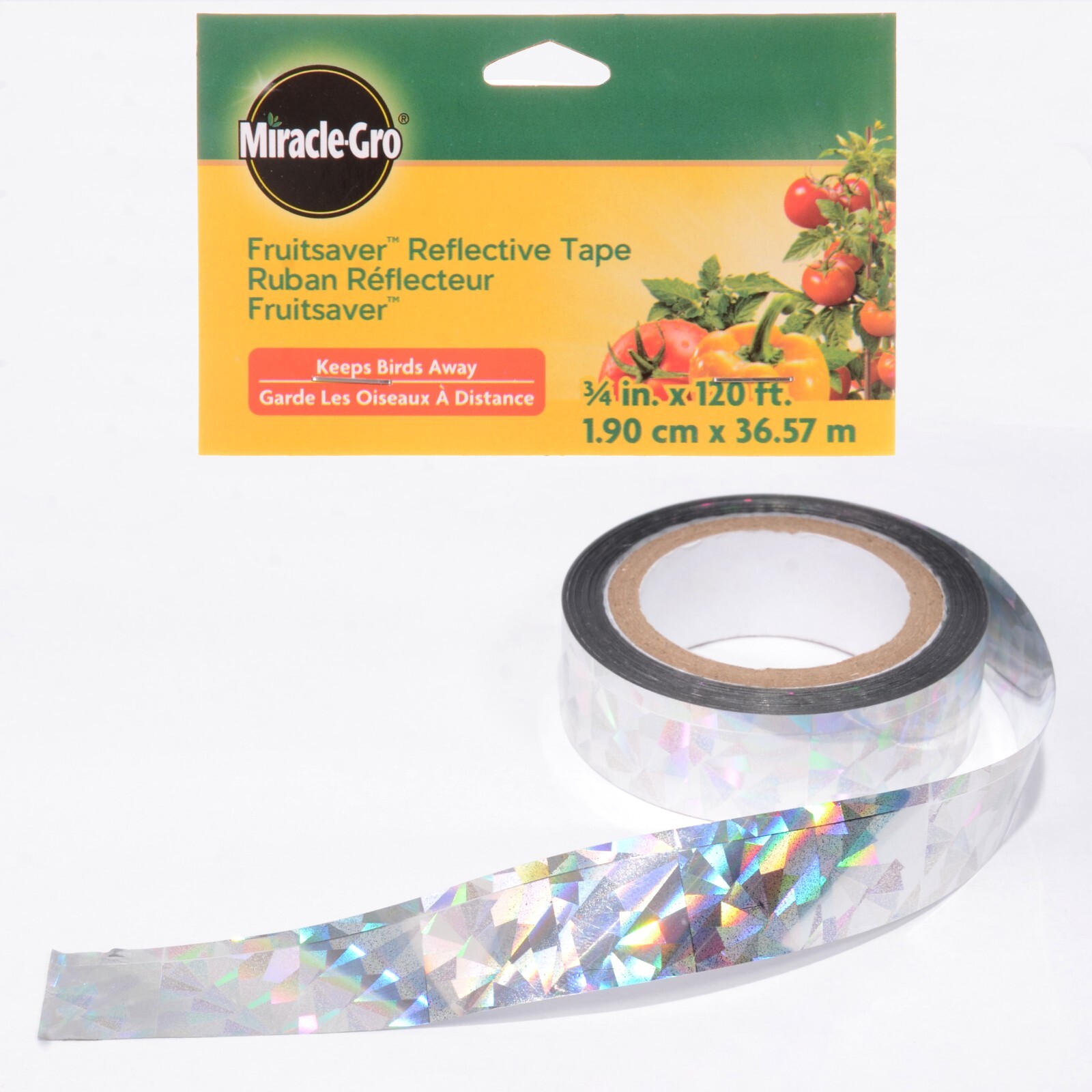 Miracle-Gro Fruitsaver Reflective Tape Holographic Bird Scare 3/4″ x 120′