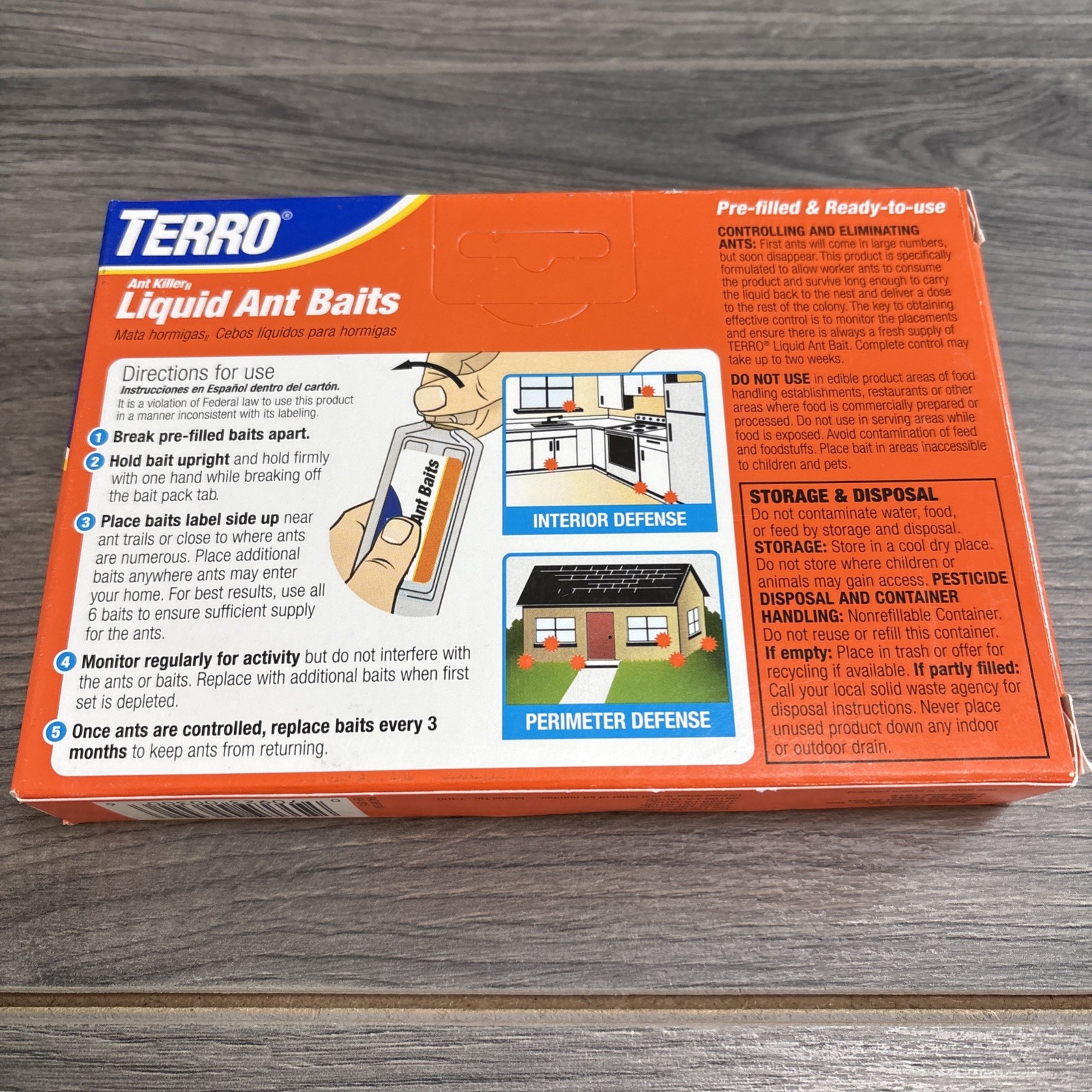 Lot of 2 Terro Liquid Ant Killer Bait Tray Traps Ready to Use 6 Bait Stations
