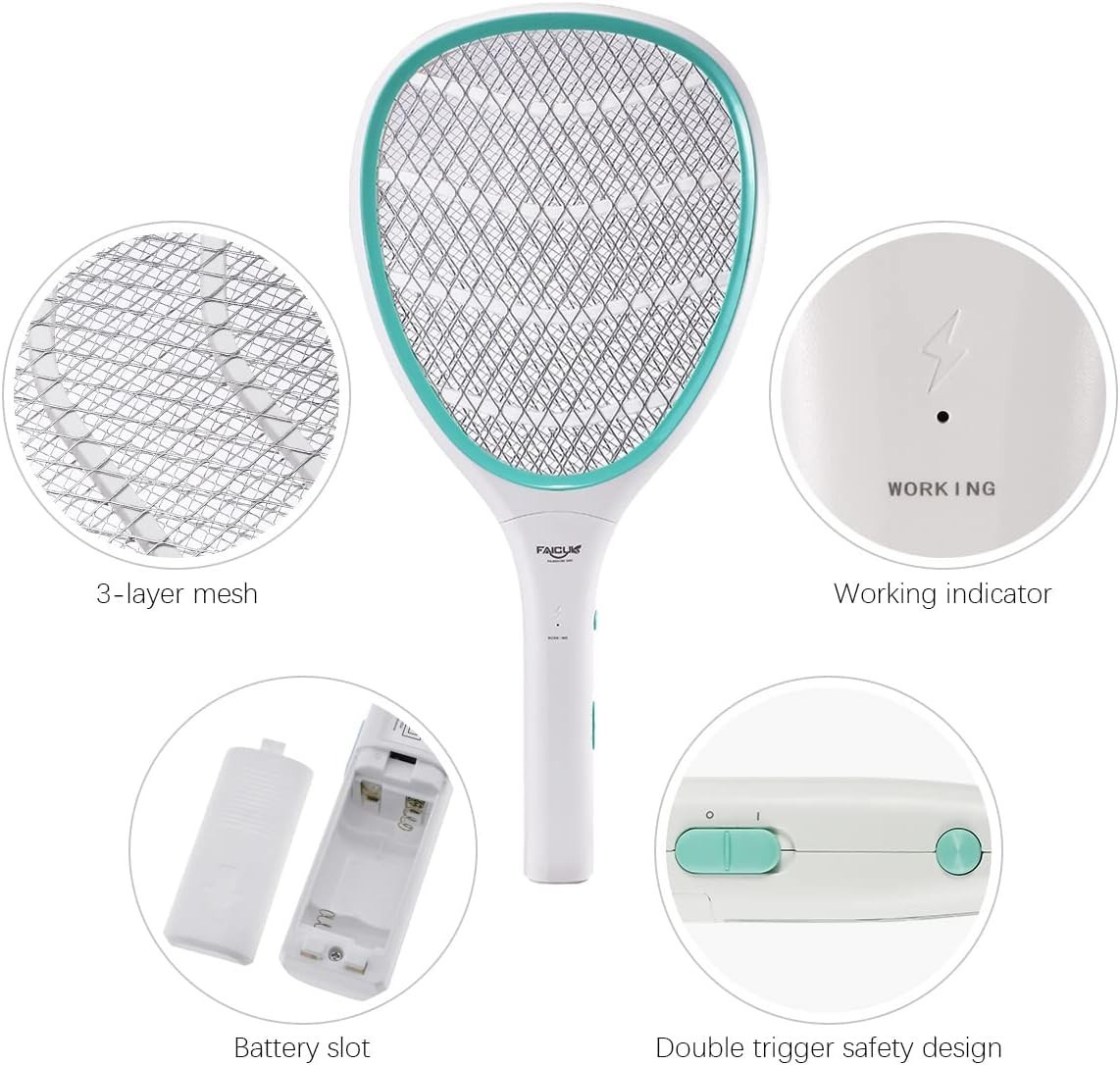 Lightweight Battery-Powered Bug Zapper Racket – Safe Modern Insect Control