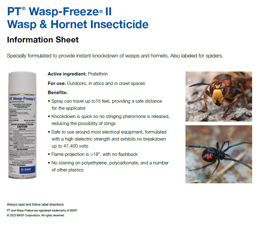 14 oz PT Wasp Freeze II Wasp and Hornet Insecticide Aerosol Can BASF