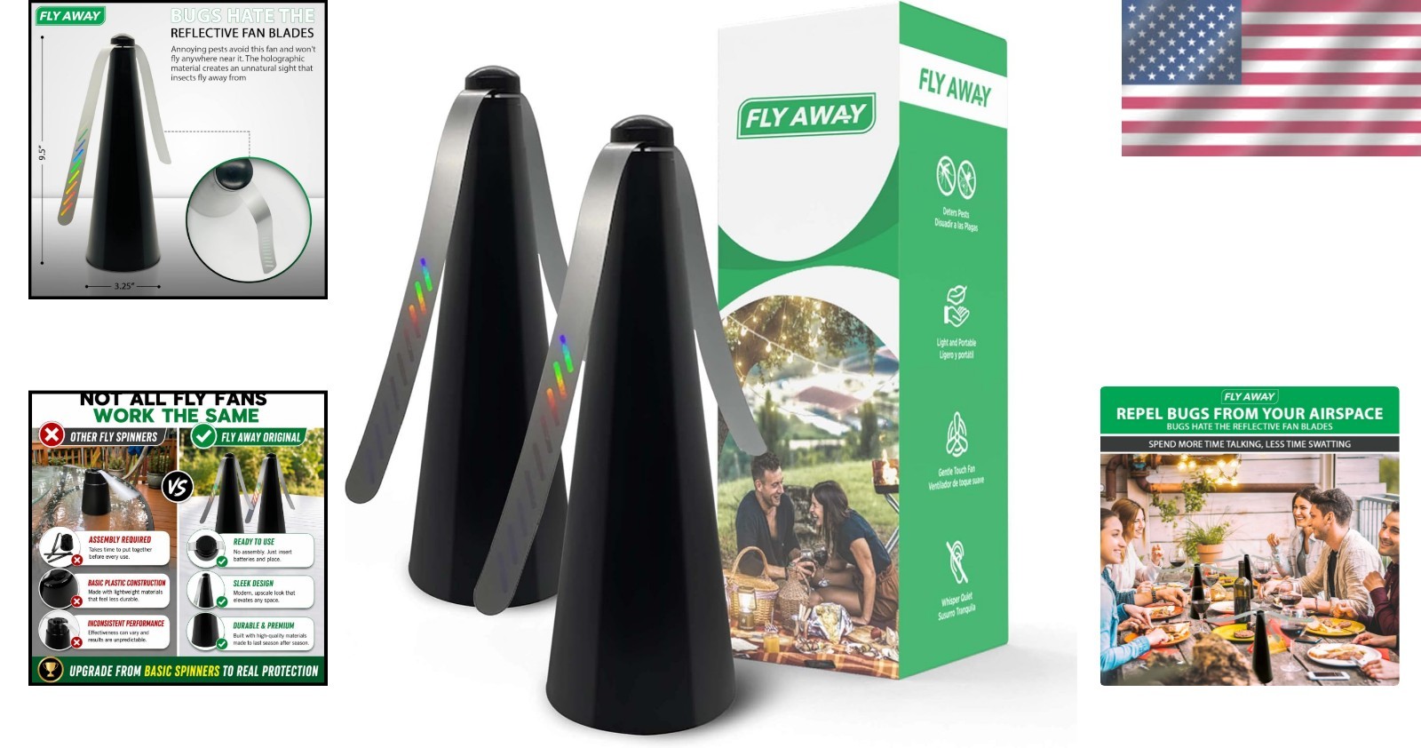 Outdoor Fly Repellent Fan Pest Control Bug Repeller Indoor Outdoor Portable