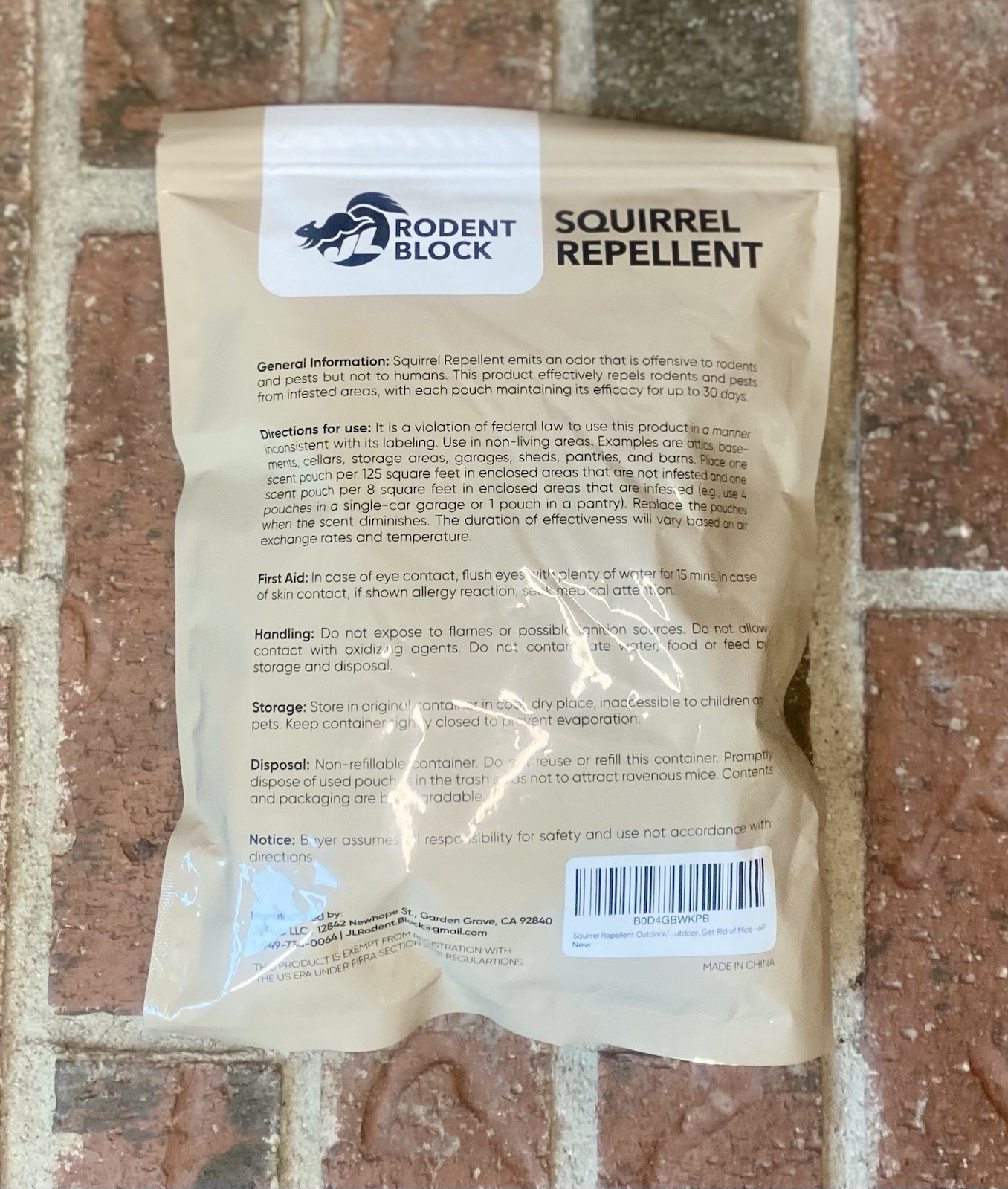 JL Rodent Block Pouch 6-Pack Powerful against Mice Racoons