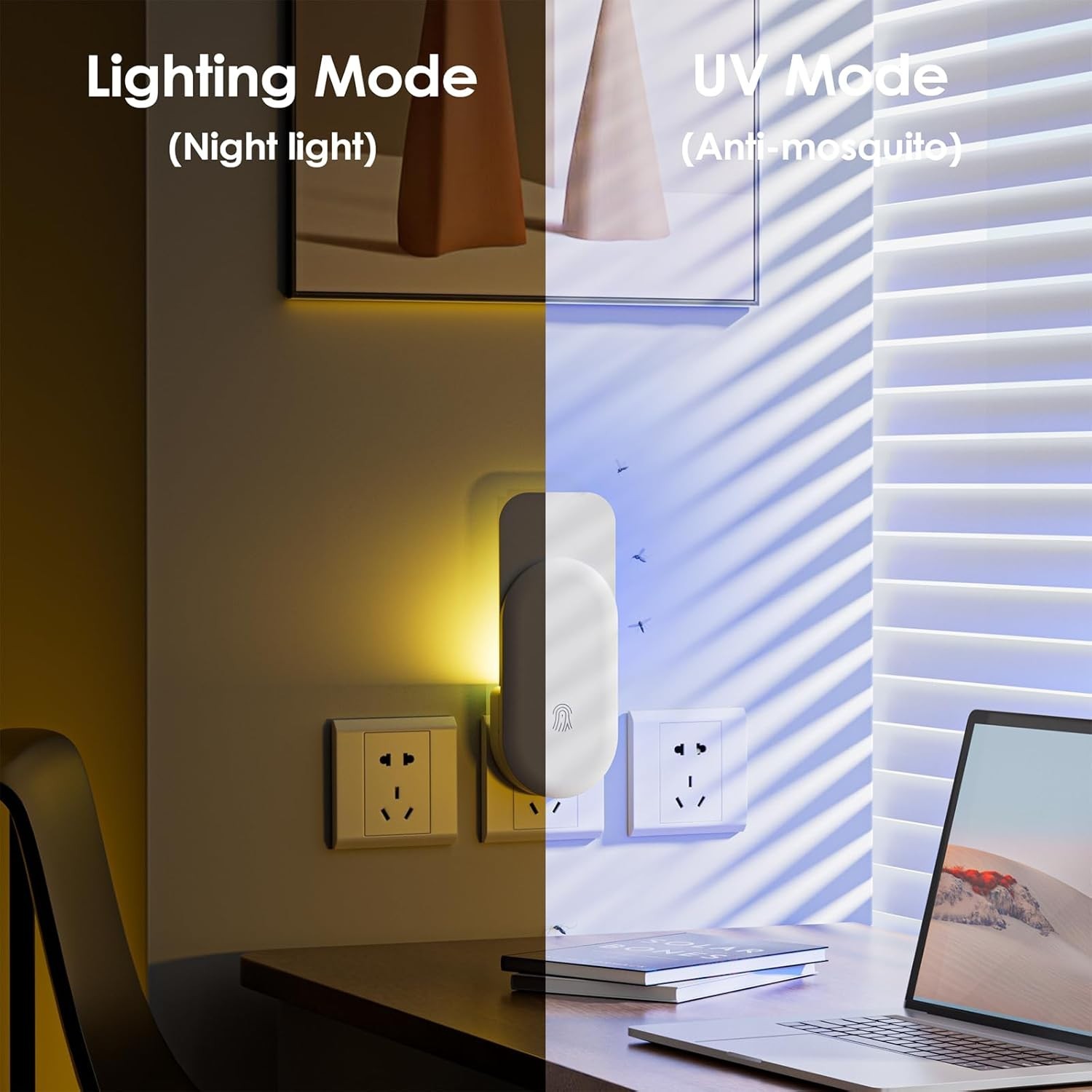 Silent UV Fly Trap – Effective Mosquito & Gnat Catcher with Night Light Feature