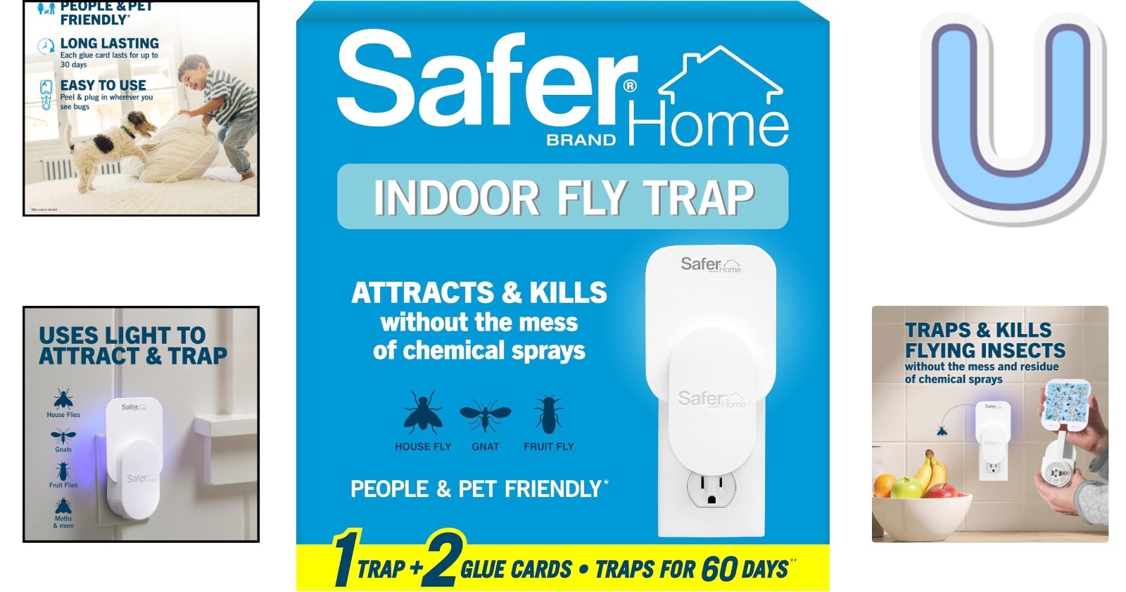 Plug-In SH502 Fly Trap with UV LED – 24/7 Protection for Homes and Families