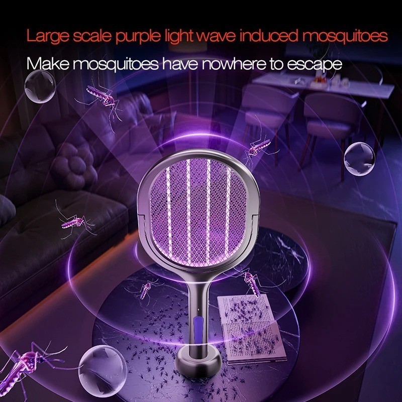 6-in-1 Electric Fly Swatter Bug Zapper Mosquito Racket with Extendable Handle US