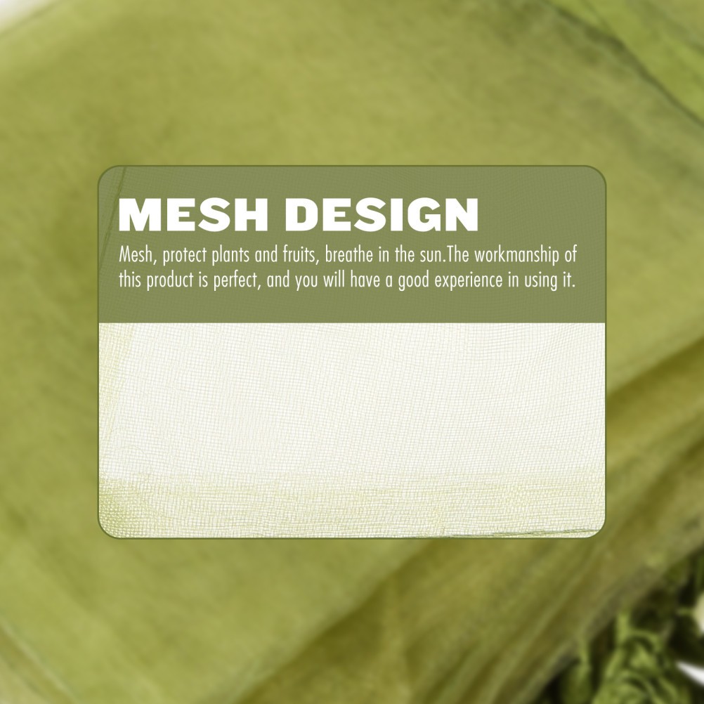 50 Pcs Organza Drawstring Mesh Bags Fruit Protection Netting Pouches Green