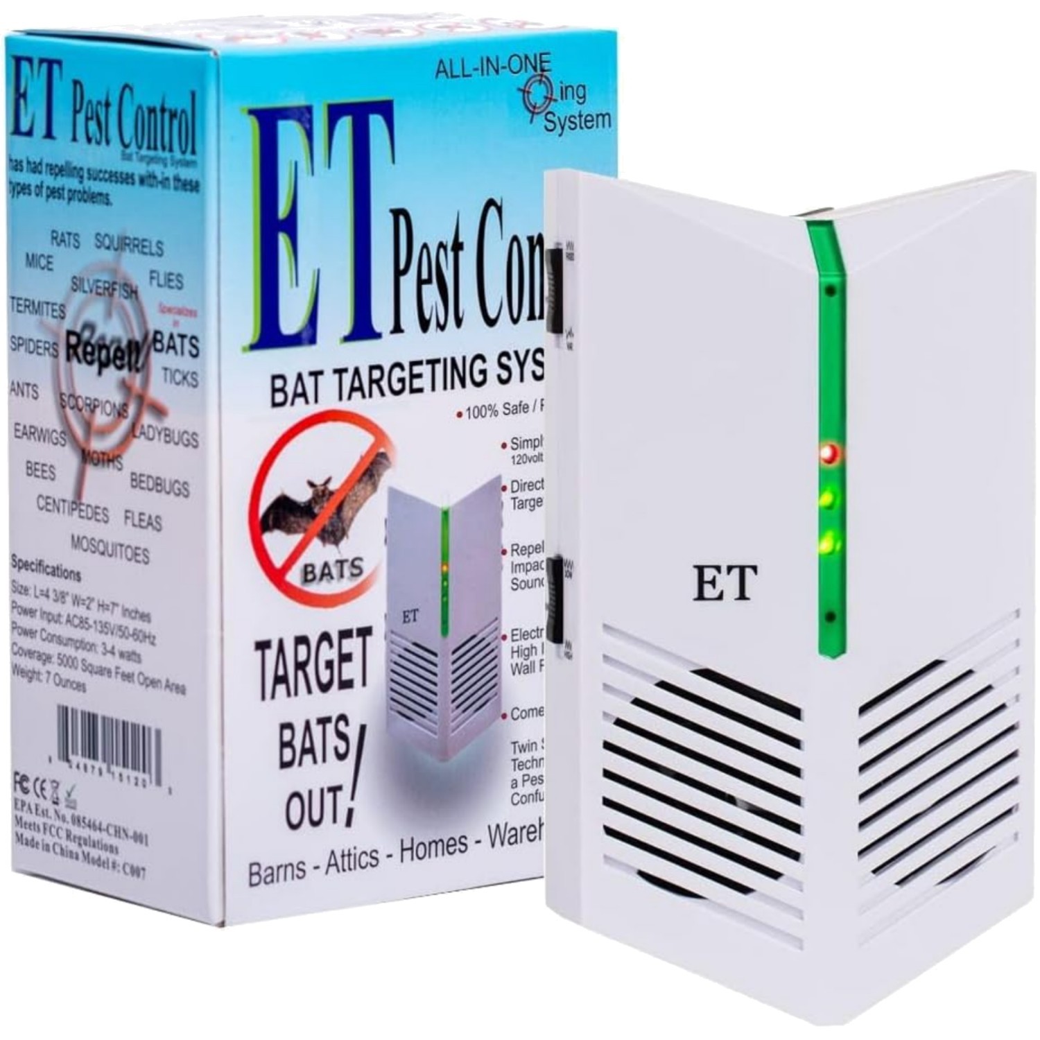 Compact ET Pest Control Unit – High Impact Sound and Electromagnetic Repellent