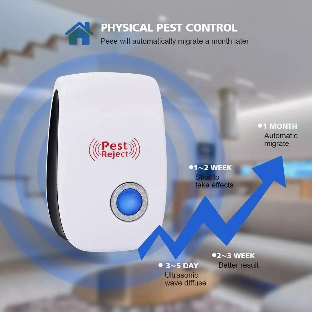 Electronic Pest Reject Control Ultrasonic Repeller Home Bug Rat Spider Roaches