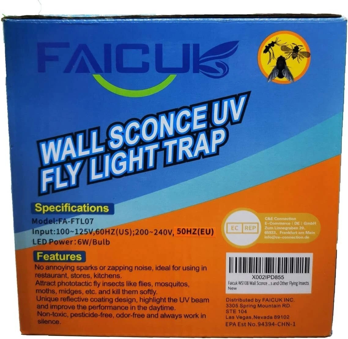 Wall Sconce Fly Light Trap for Capturing Flies, Moths, Gnats, Mosquitos and O…