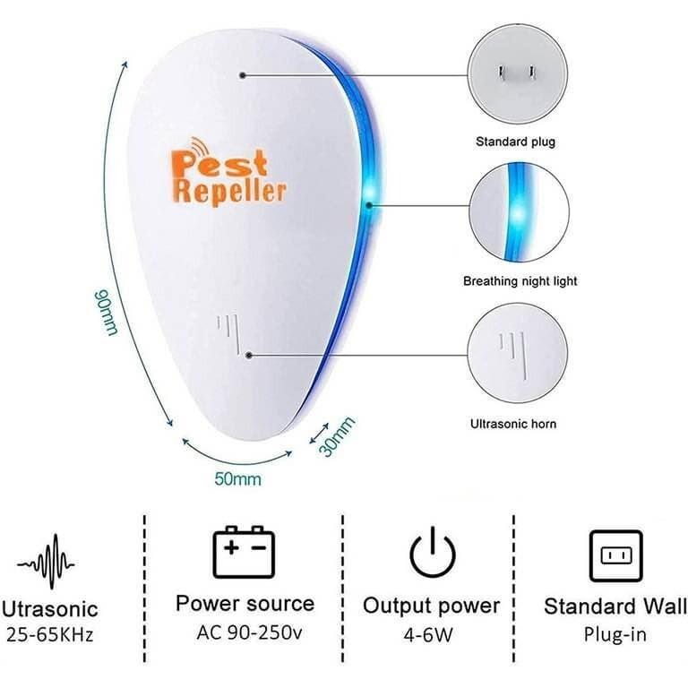 Ultrasonic Pest Repeller Electronic Ultrasonic Pest Repellent Plug in Ind 6 Pack