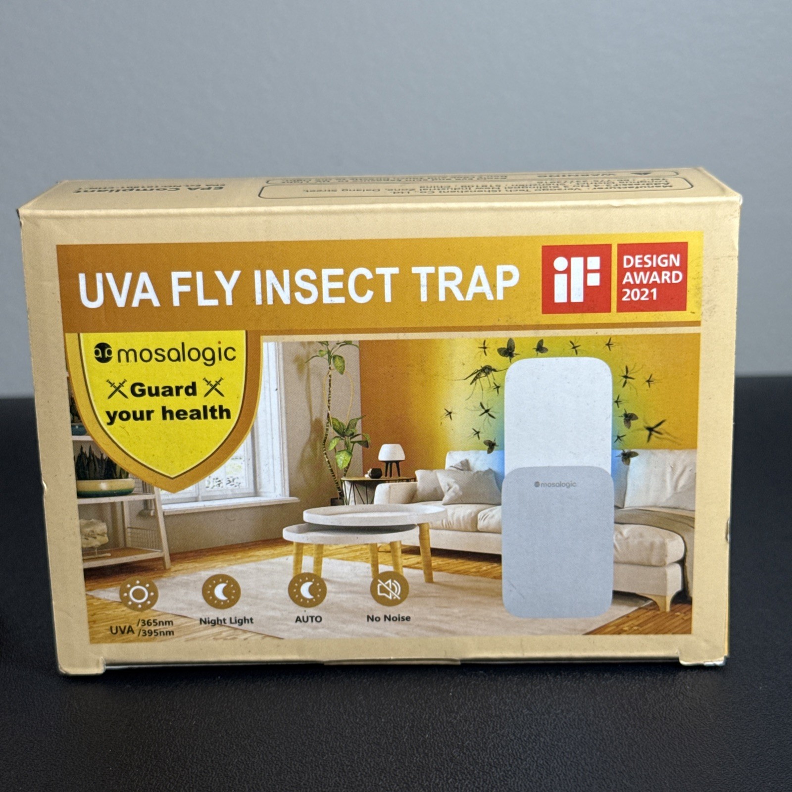 2-Pack Mosalogic Indoor Flying Insect Trap Mosquito, Gnat With UV Night Light