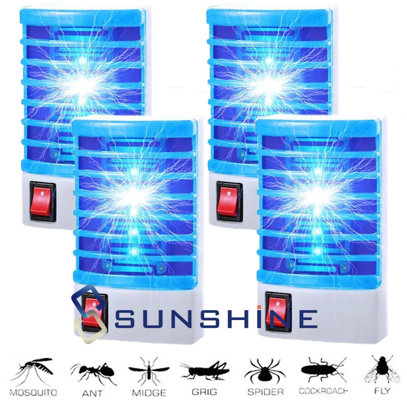 4Pcs Electric Mosquito Fly Bug Insect Pests Gnat Traps Zapper Killer Night Lamps