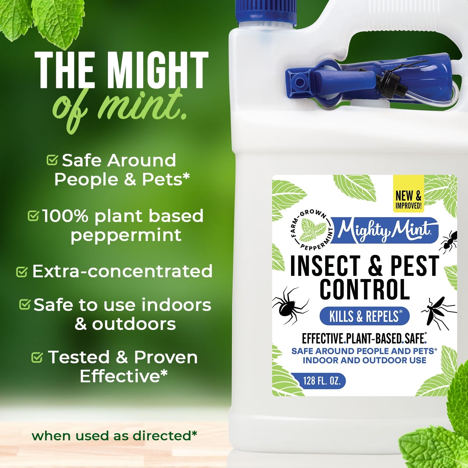 Mighty Mint – 128oz Spider Repellent Peppermint Oil – Natural Spray for Spiders