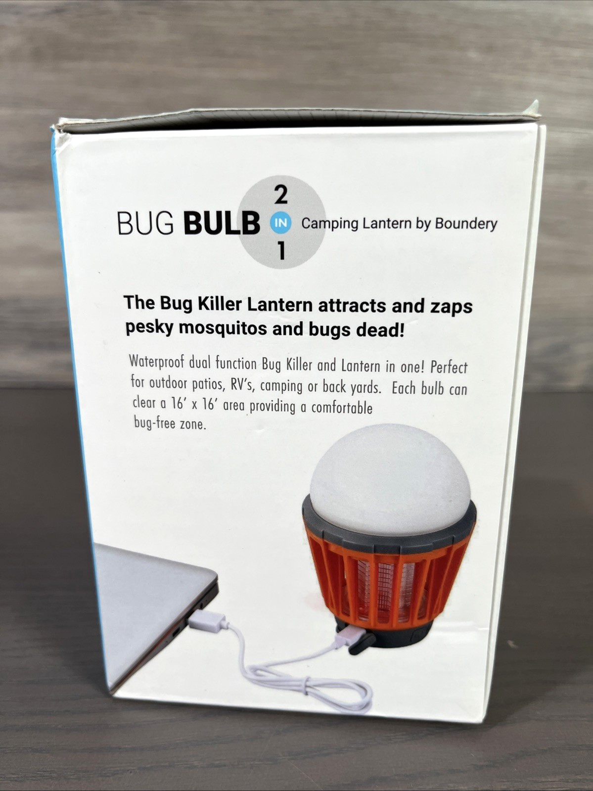 Boundery Bug Bulb 2 in 1 Camping Lantern Electric Bug Zapper Light Bulb NIOB