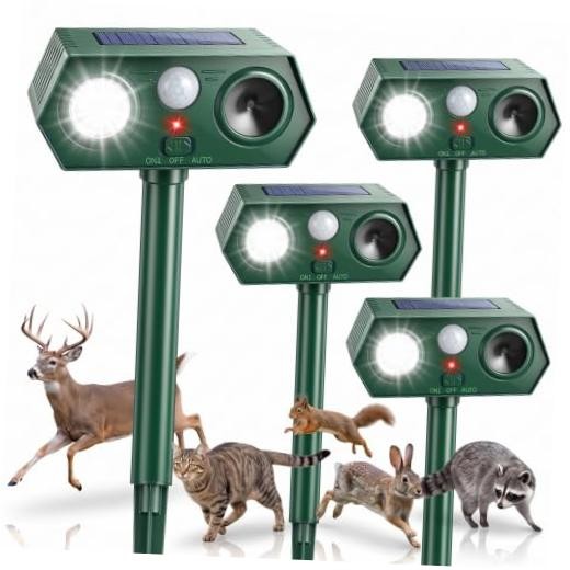 2026 Upgraded Solar Ultrasonic Animal Repeller Outdoor,Deer Repellent Green
