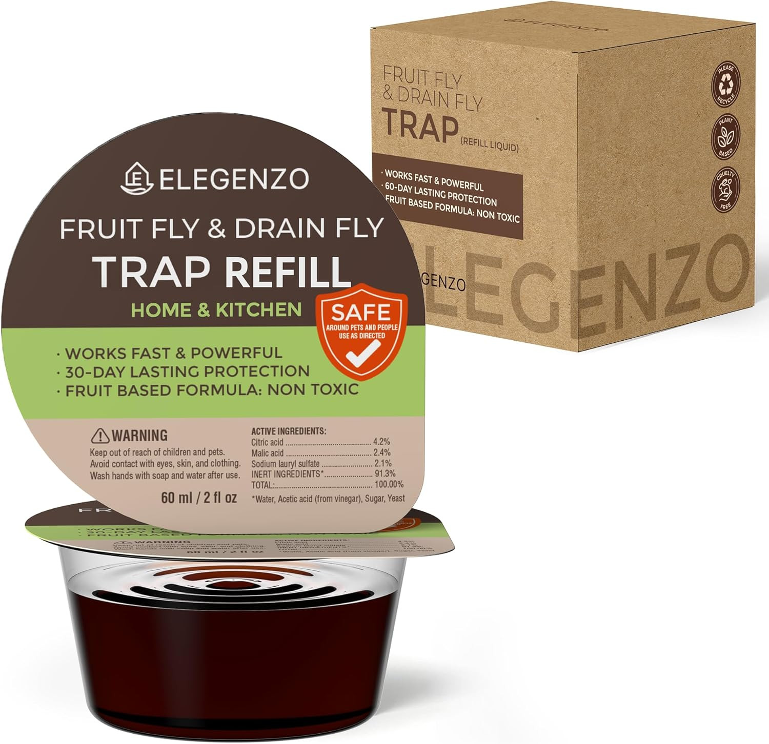 Fruit Fly Trap Refills for Indoors Killer: Fruit Fly and Drain Fly Killer Ind…