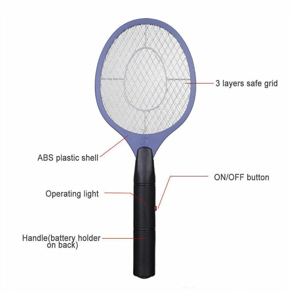 Electric High-voltage Electric Fly Swatter Mosquito Racket Bug Zapper Killer USA
