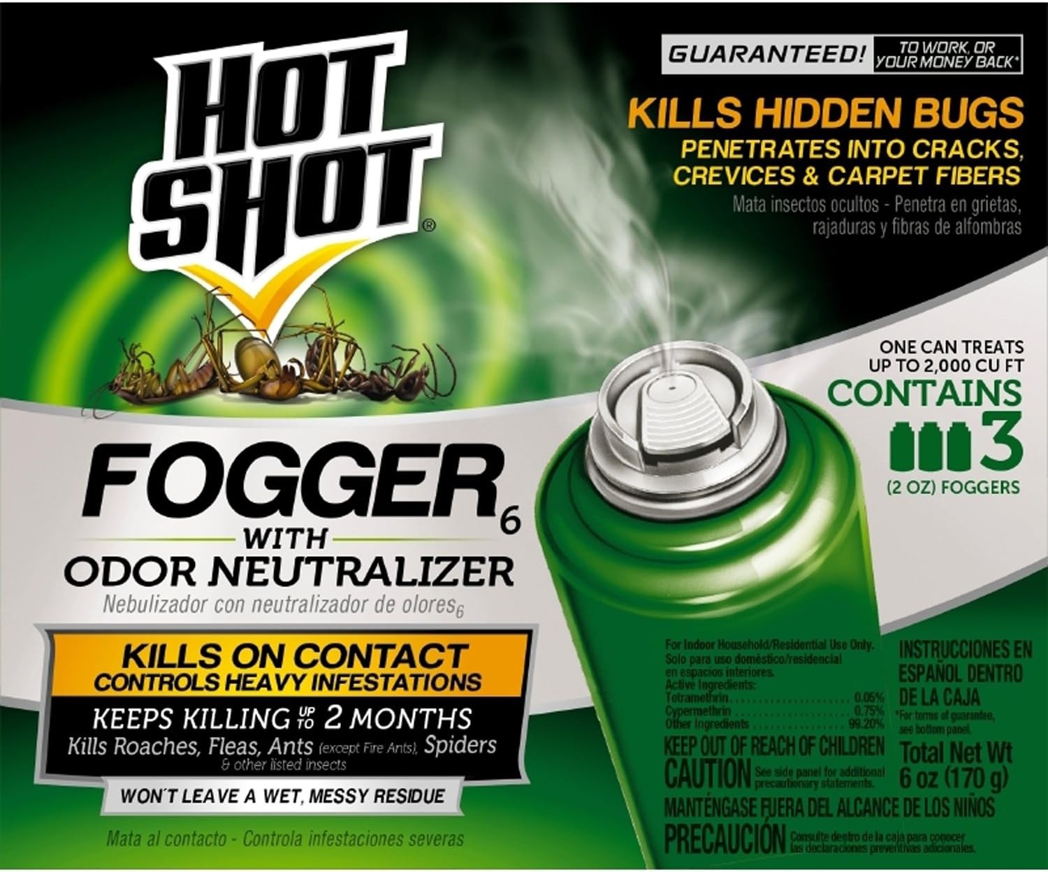 Bug Bomb Indoor Pest Control Fogger Kill roaches Spiders Flies Fleas Killer 3Pcs